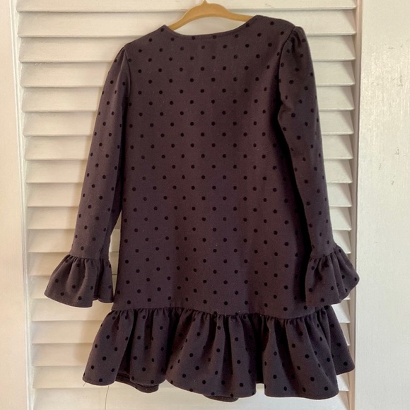 EUC Lands End Toddler Girls Black Ruffle Polka Dot Dress size 4 - Picture 2 of 3